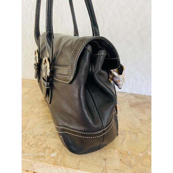 Vtg Coach SOHO black Leather satchel Shoulder bag HandBag 9636 - Picture 6 of 11